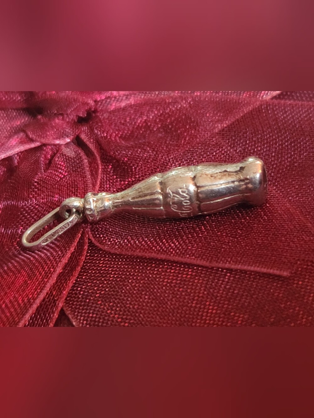 Authentic Italy 925 Silver Coca Cola Contour Bottle Charm Retro Soda Vintage - Picture 2 of 7
